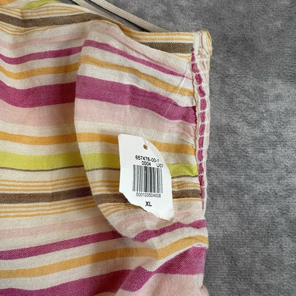 Old Navy Dress Womens XL Beige Striped O-Ring Halter Romper Pink Stripe NEW - Picture 5 of 11